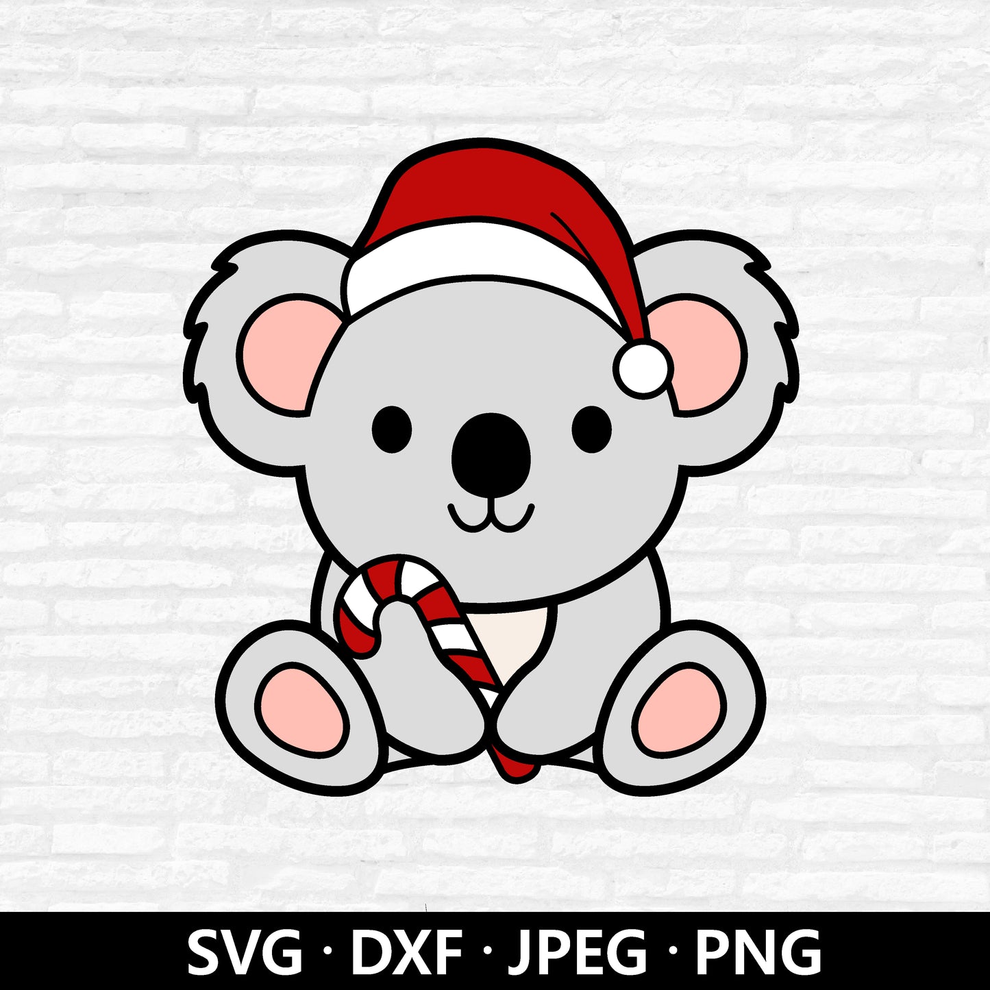 Christmas Koala SVG files, Koala Santa hat Vector, Christmas Cut File, Baby Koala Clipart, Christmas animal Cut files Digital Download