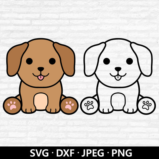 Puppy SVG, Dog Cut file, Cute Dog Outline Vector, Baby Shower Shirt Svg, Pet SVG, Puppy Clipart, Cute Animals cutting files Digital Download