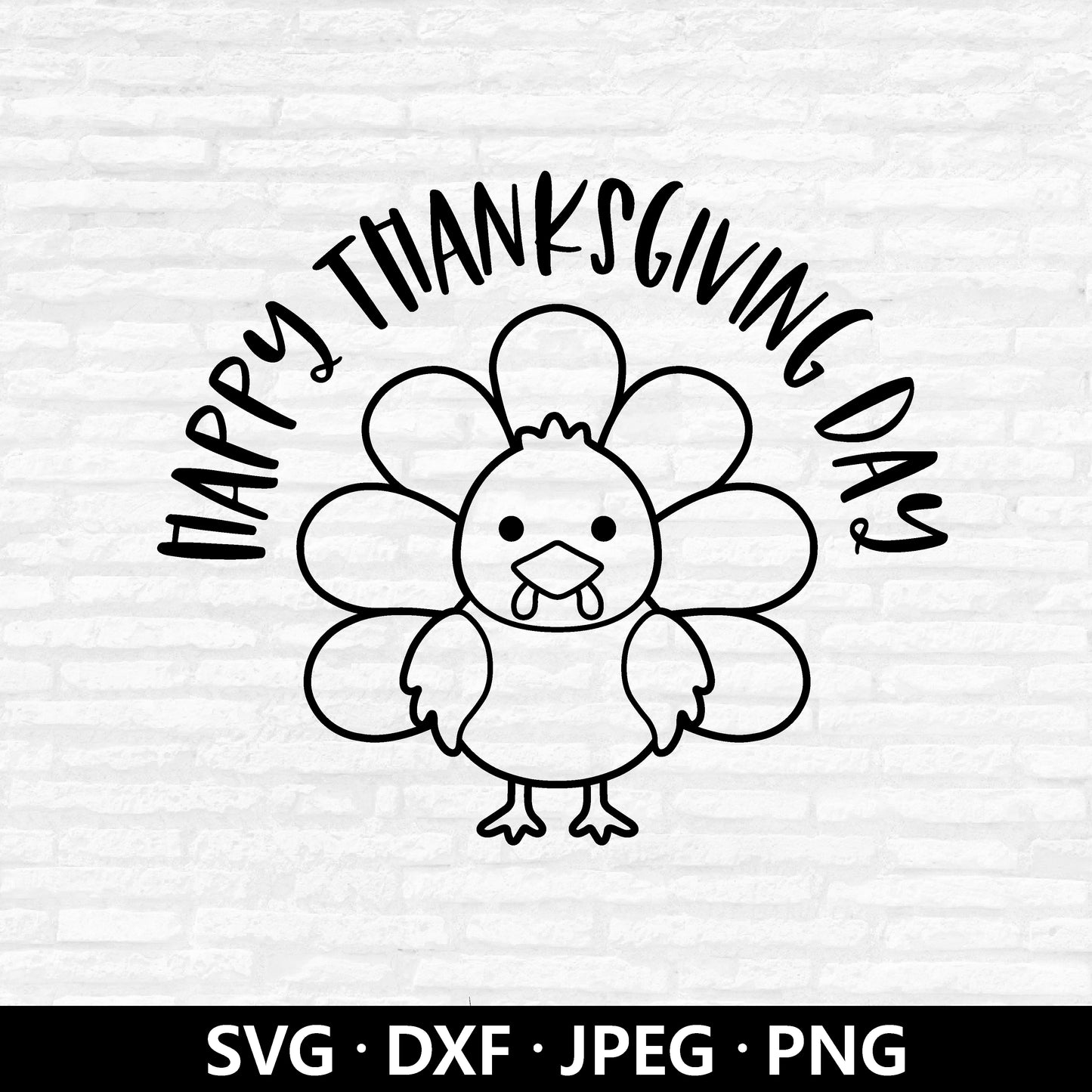 Happy Thanksgiving Day SVG, Cute Turkey SVG, Fall Thanksgiving shirt PNG, Turkey Cut Files Clipart, Thanksgiving Decor svg Digital Download