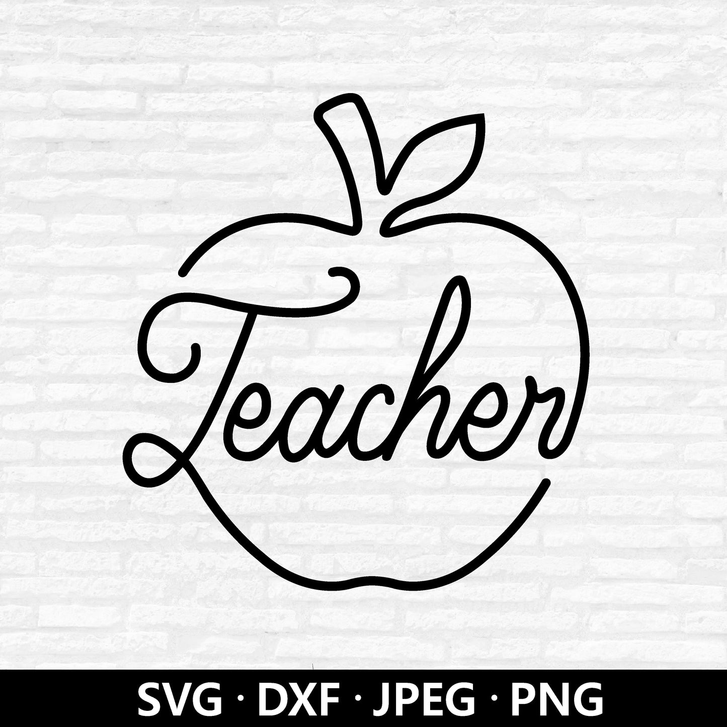 Teacher Apple SVG, Teacher Clipart, Back To School, Teacher Hand drawn letter, Apple clipart, Teacher Shirt Cut files Digital Download