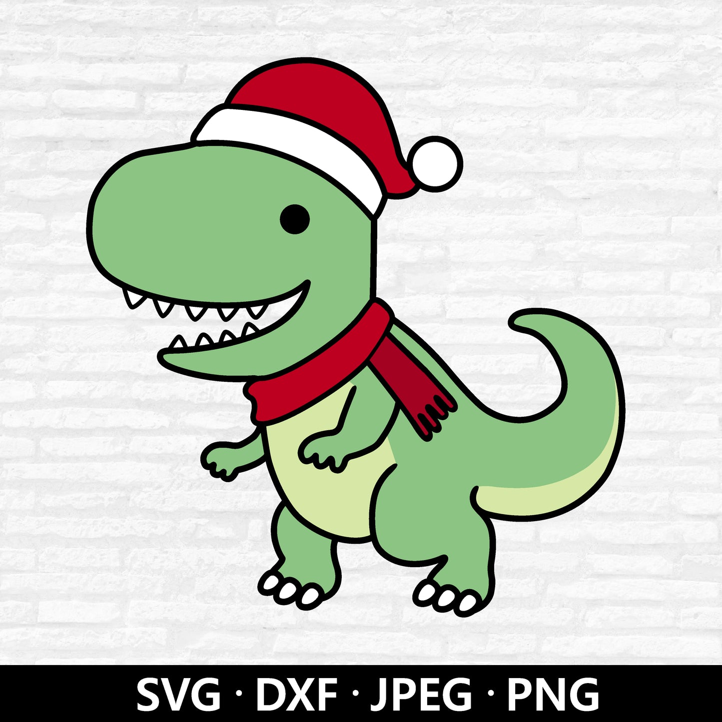 Christmas Dinosaur SVG, Santa hat T rex Vector, Merry Christmas Clipart, Holiday Dinosaur, Funny Christmas Shirt Cut Files Digital Download