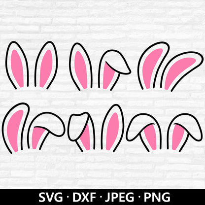 Bunny Ears Svg, Bunny Svg Bundle, Easter Bunny Vector, Easter Bunny Ears Clipart, Easter Bunny Ears Cutting Files Digital Download