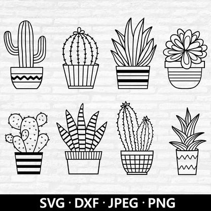 Cactus svg bundle, Cactus svg, Succulents svg, Cactus Clipart, Cactus Cut File, Houseplants svg, Leaf svg, Plant Cut files Digital Download