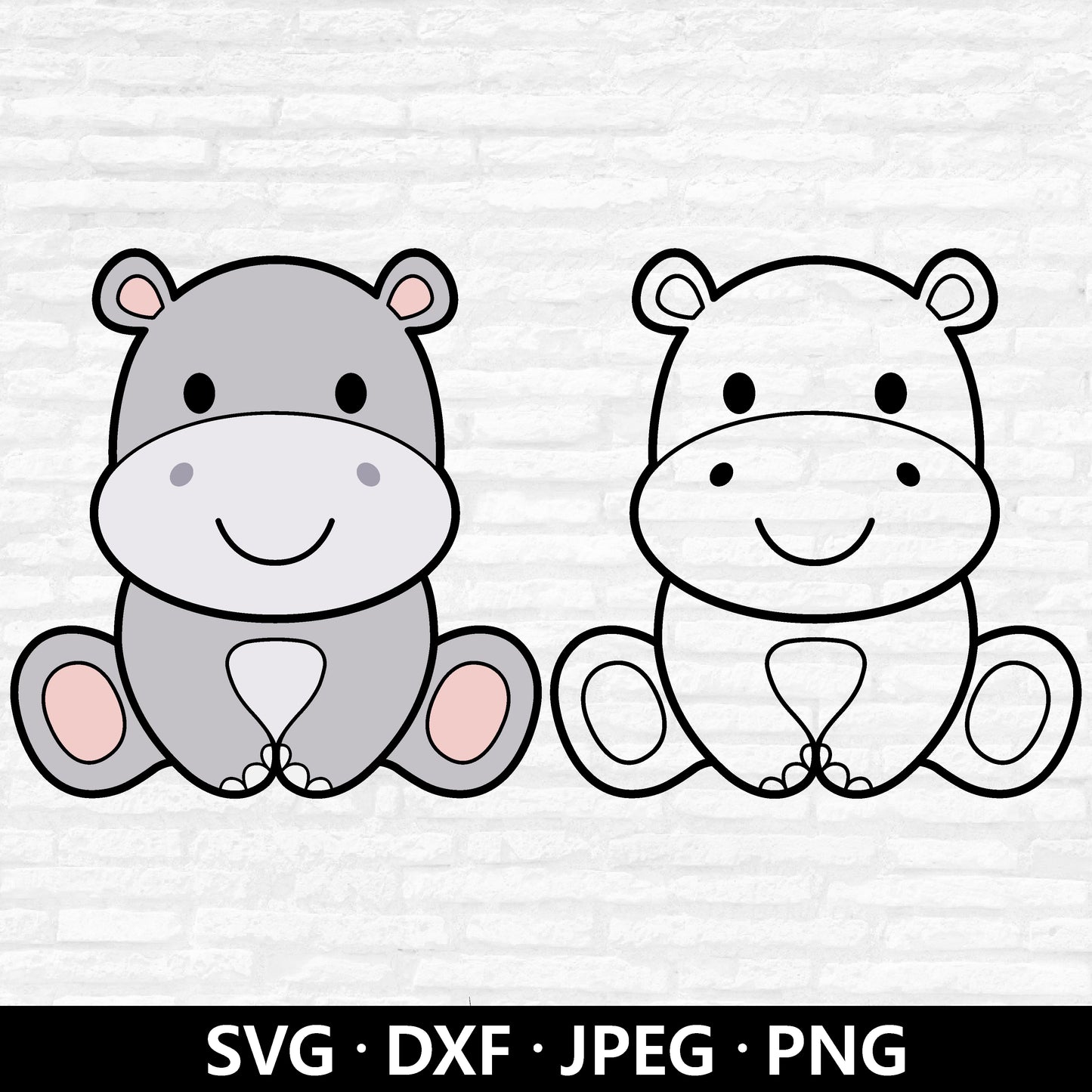 Hippo SVG, Baby Hippo Svg, Cute Hippo Svg, Hippo clipart, Boy Girls Hippo birthday shirt, Jungle animals Hippo Cut files Digital Download