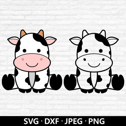 Cute cow svg, Baby cow svg, Cow svg, Cow clipart, Cow cartoon, Cow icon SVG, Boy Girls Cow birthday shirt SVG Cut files Digital Download