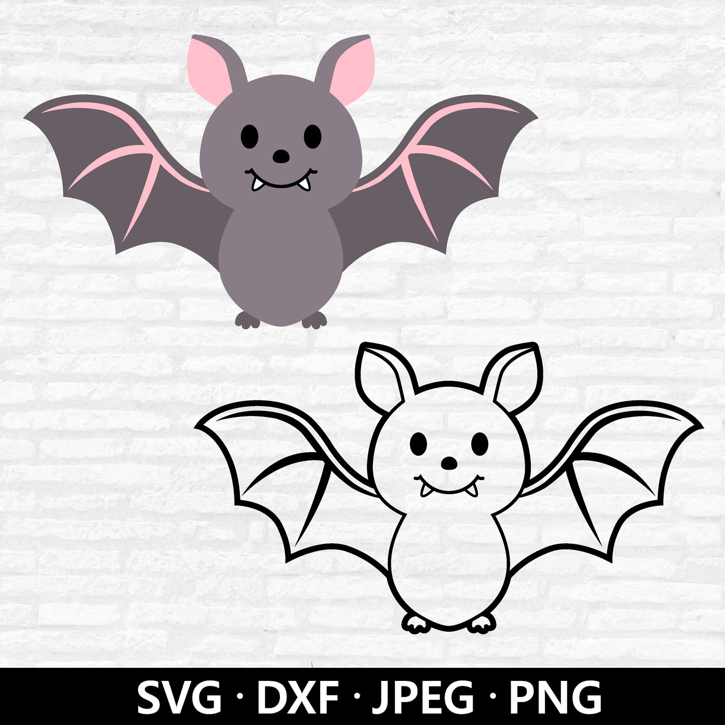 Cute Bat SVG, Halloween Bat Cutting Files, Spooky Season, Kids Shirt PNG, Bat Vector, Flying Bat Animal Outline Cut Files Digital Download