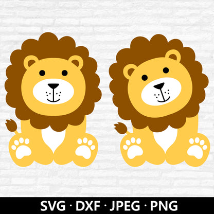 Cute baby Lion SVG file, Lion Vector, Baby Shower Boy Shirt, Safari Animal layered files, Jungle Animal cut files Digital Download