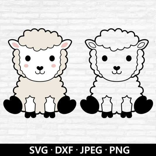 Sheep SVG, Baby Sheep Vector, Farm Animal Clipart, Easter PNG, Sheep Dxf file, Animal Baby Shirt, Cute sheep cut files Digital Download