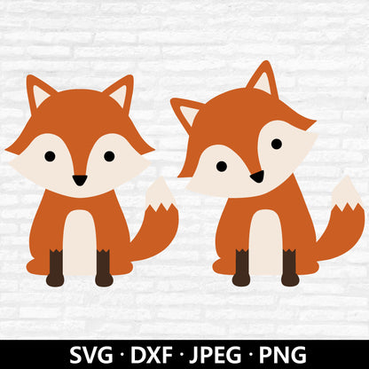 Cute Baby Fox SVG, Woodland Animals Clipart, Cute Fox Dxf, Kids Fox Shirt, Fox layered vector, Forest Animals Cut files Digital download