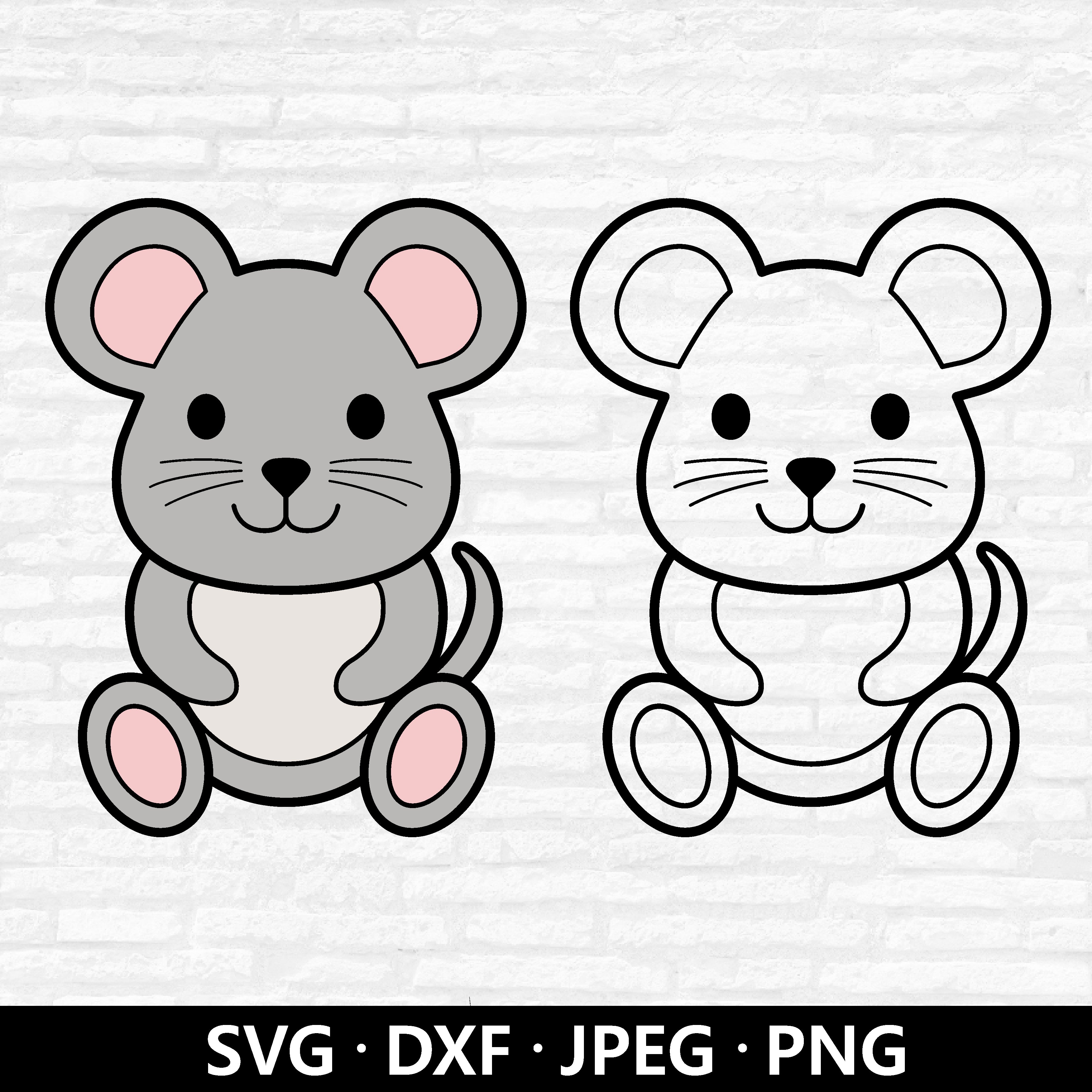 Cute Mouse SVG, Mouse Clipart, Mouse Vector file, kawaii Animal Svg, M ...