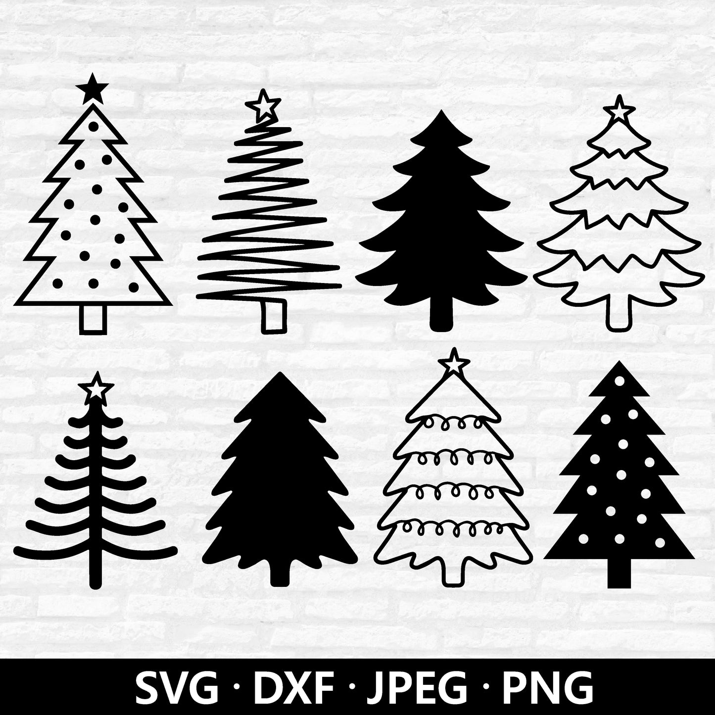 Christmas Tree SVG Bundle, Winter tree Clipart, Trees design Vector file, Christmas Tree Shirt PNG, Xmas Trees cut files Digital Download