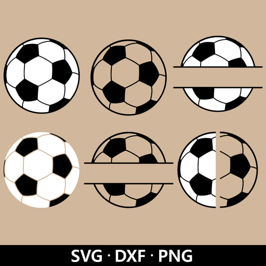 Soccer Ball SVG, Soccer svg bundle, Sports Clipart, Soccer Ball Split Monogram Svg, Soccer Ball Name Frame Vector Cut files Digital Download