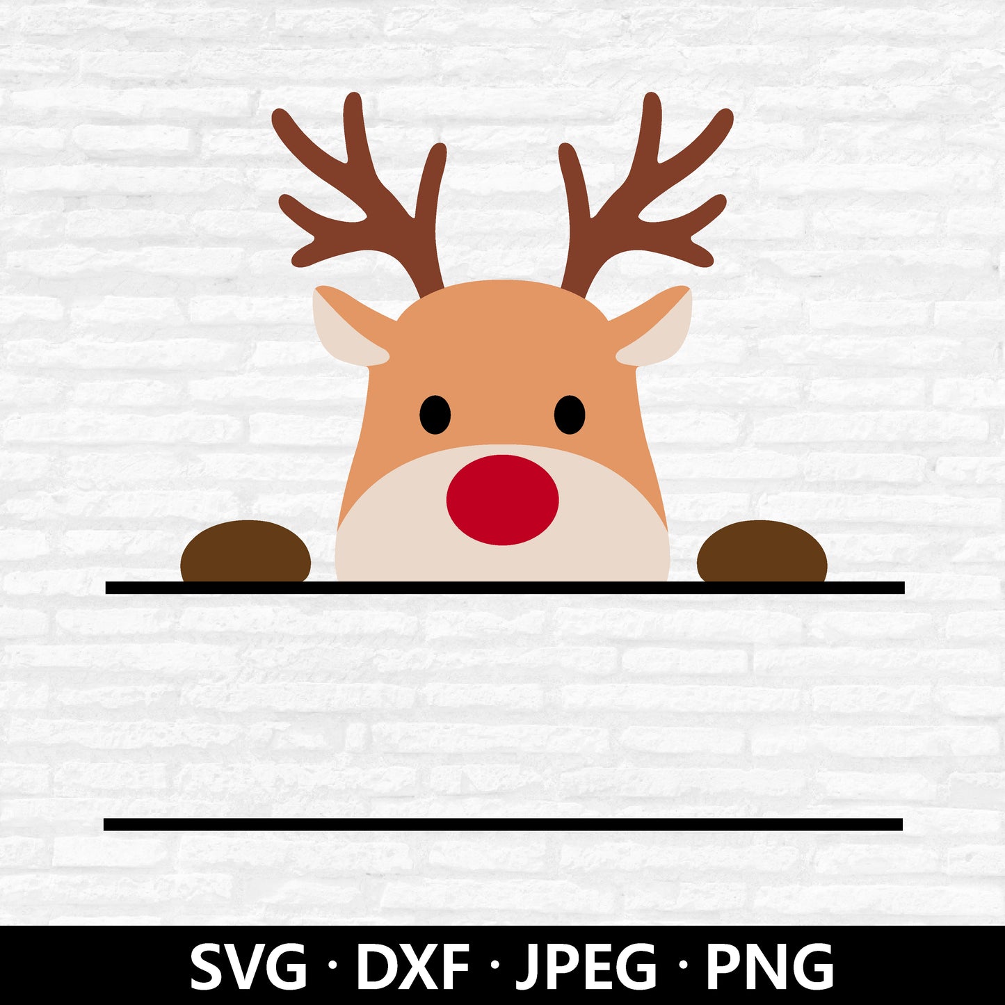 Reindeer Monogram SVG, Reindeer Frame Vector, Christmas Xmas Holiday Name Frame PNG, Split Monogram, Customize with name Digital Download