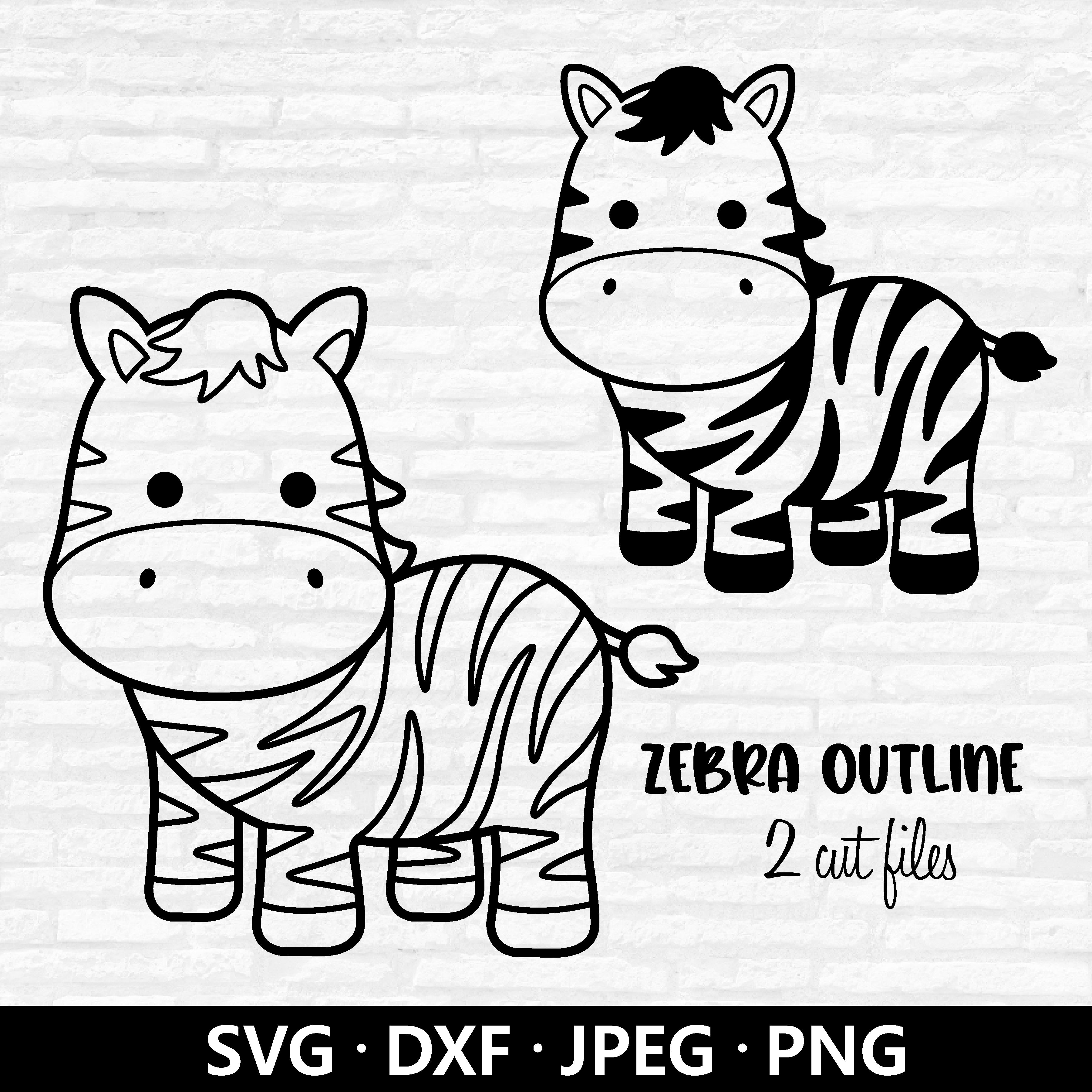 Zebra Outlins Zebra Outline SVG, Zebra Cutting Files, Safari Animals Zebra Vector fi ...