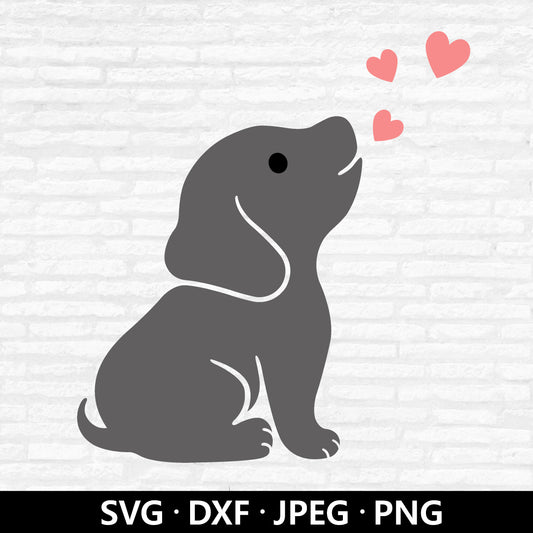 Cute Baby Dog SVG, Puppy with Heart Vector, Dog Baby Shower Shirt, Cute Animal Clipart, Dog Cut files Digital Download