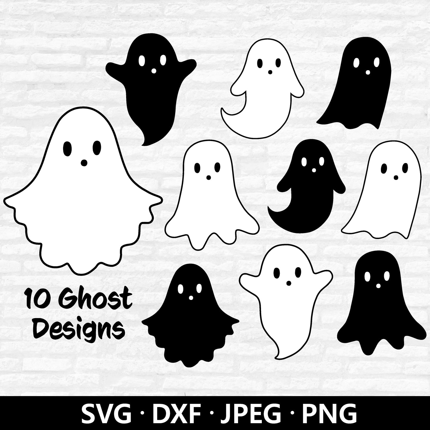 GHOST SVG, Halloween svg, Ghosts svg, Ghost svg bundle, Ghost Clipart, Cute ghost cut files, Halloween ghost Design Clipart Digital Download