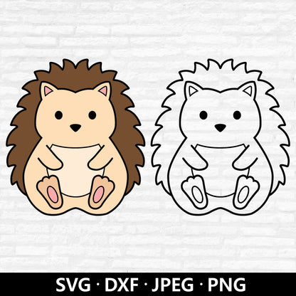 Cute Hedgehog SVG, Hedgehog Vector File, Woodland Animals Dxf, Baby Hedgehog Clipart, Nursery Animal Hedgehog Cut files Digital Download