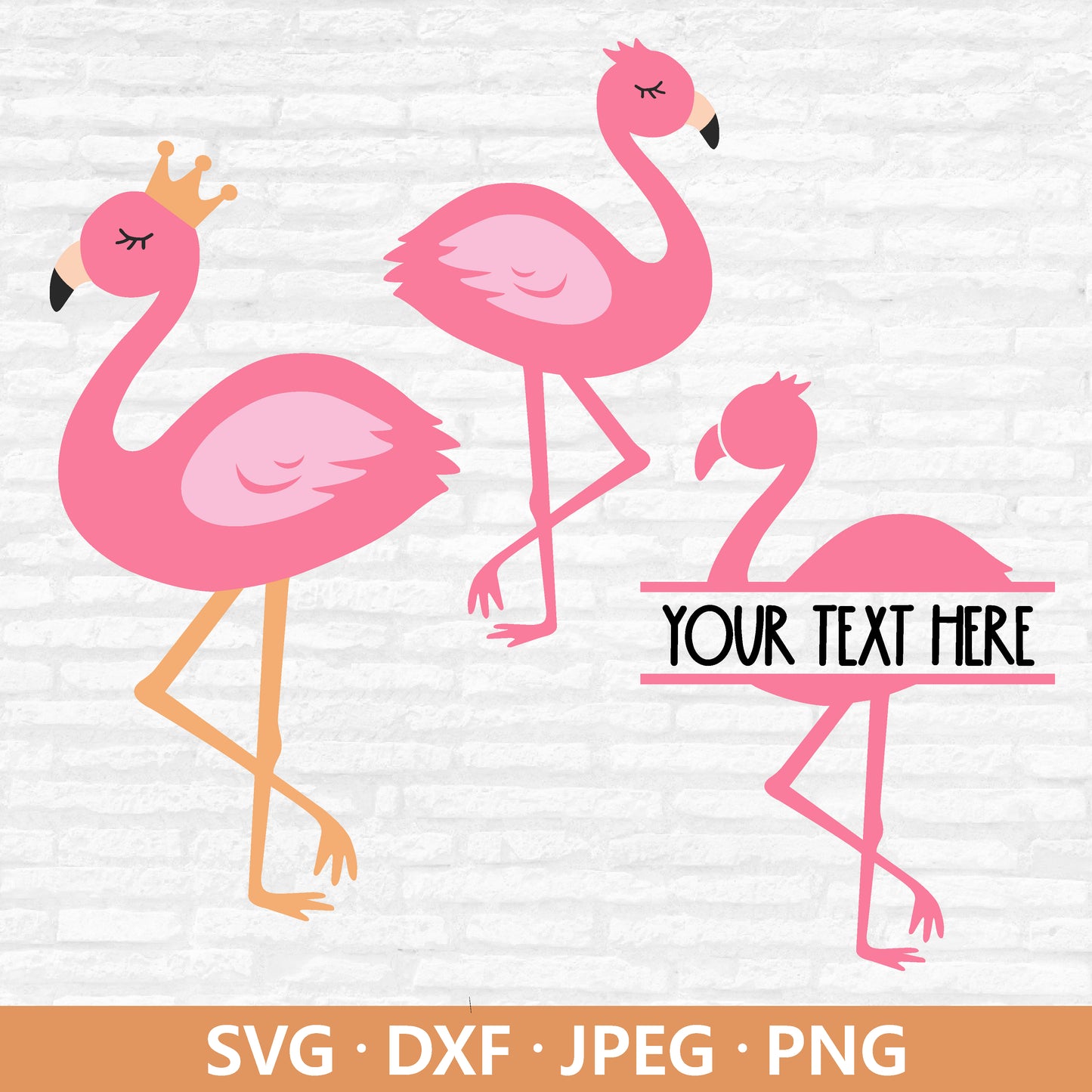 Flamingo Svg Bundle, Flamingo Clipart, Cute Animal Split monogram PNG, Pink Flamingo Vector Files, Flamingo Cutting Files Digital Download