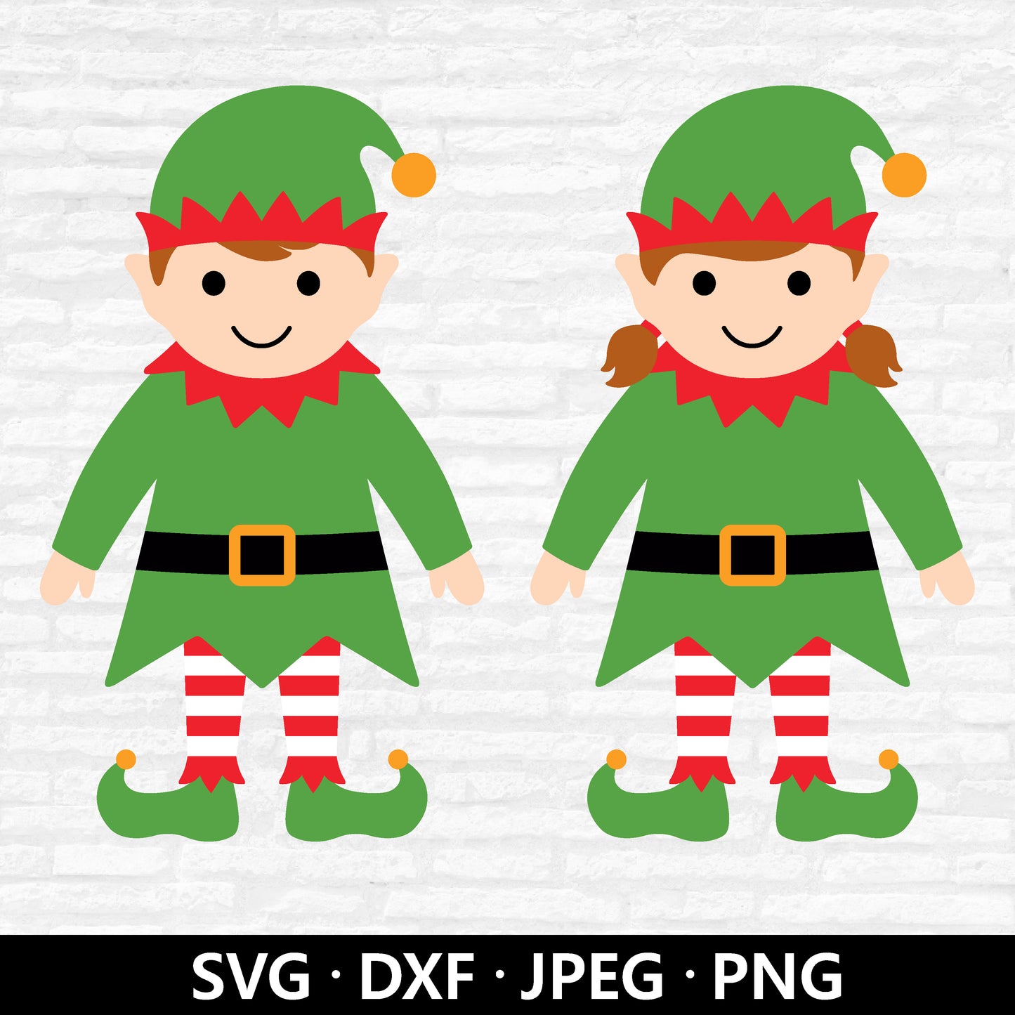 Christmas elf cut files, Elf Boy SVG, Christmas Clipart, Cute Elves SVG, Holiday Kids Christmas elf girl cutting files Digital Download