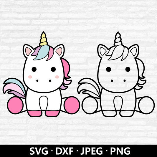 Cute Unicorn SVG, Unicorn SVG, Kids Unicorn Shirt Clipart, Unicorn Birthday Svg, Unicorn Outline Vector, Unicorn Cut files Digital Download