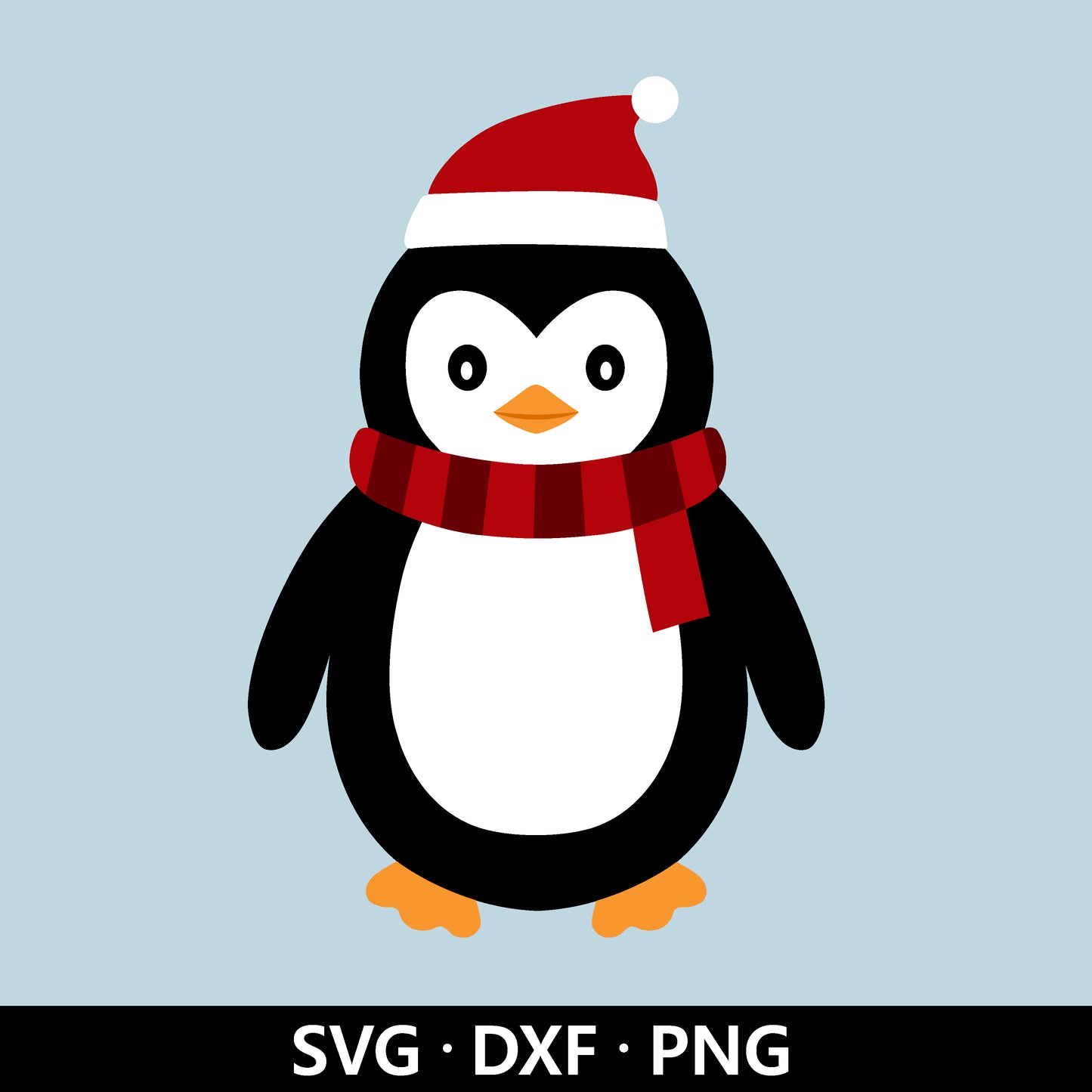 Christmas penguin SVG files, Penguin santa hat Vector, Christmas Cut File, Baby Penguin Clipart, Christmas animal Cut files Digital Download