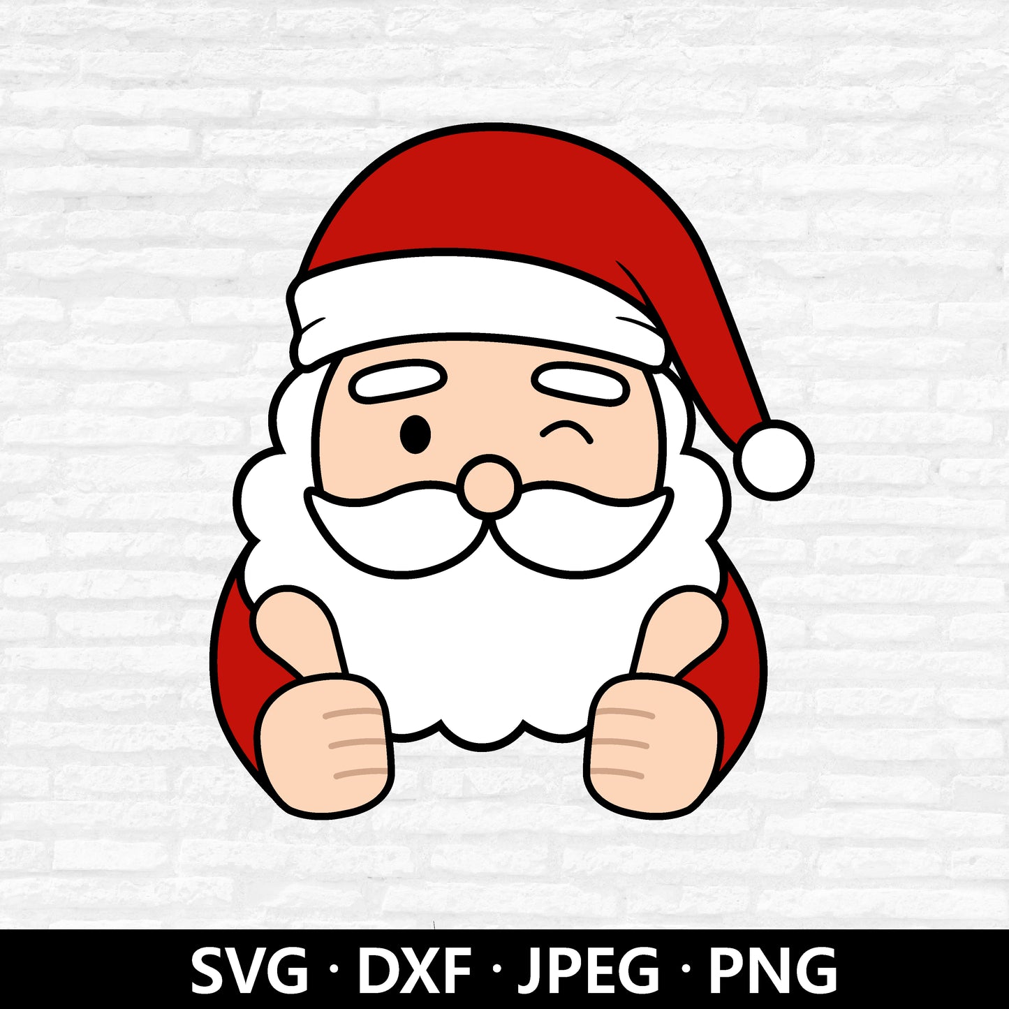 Cool Santa SVG, Funny Christmas Santa Claus Thumbs Up Clipart, Xmas Holiday Digital Download