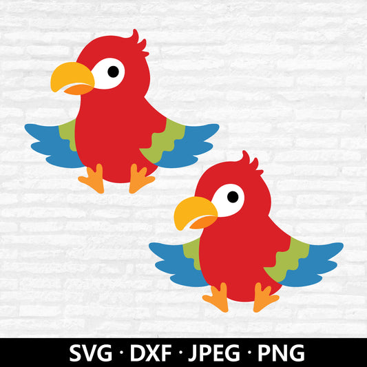 Baby Parrot SVG, Cute Parrot Vector, Parrots clipart, Jungle Animals PNG, Bird Layered file, Sitting Parrot Cutting files Digital Download