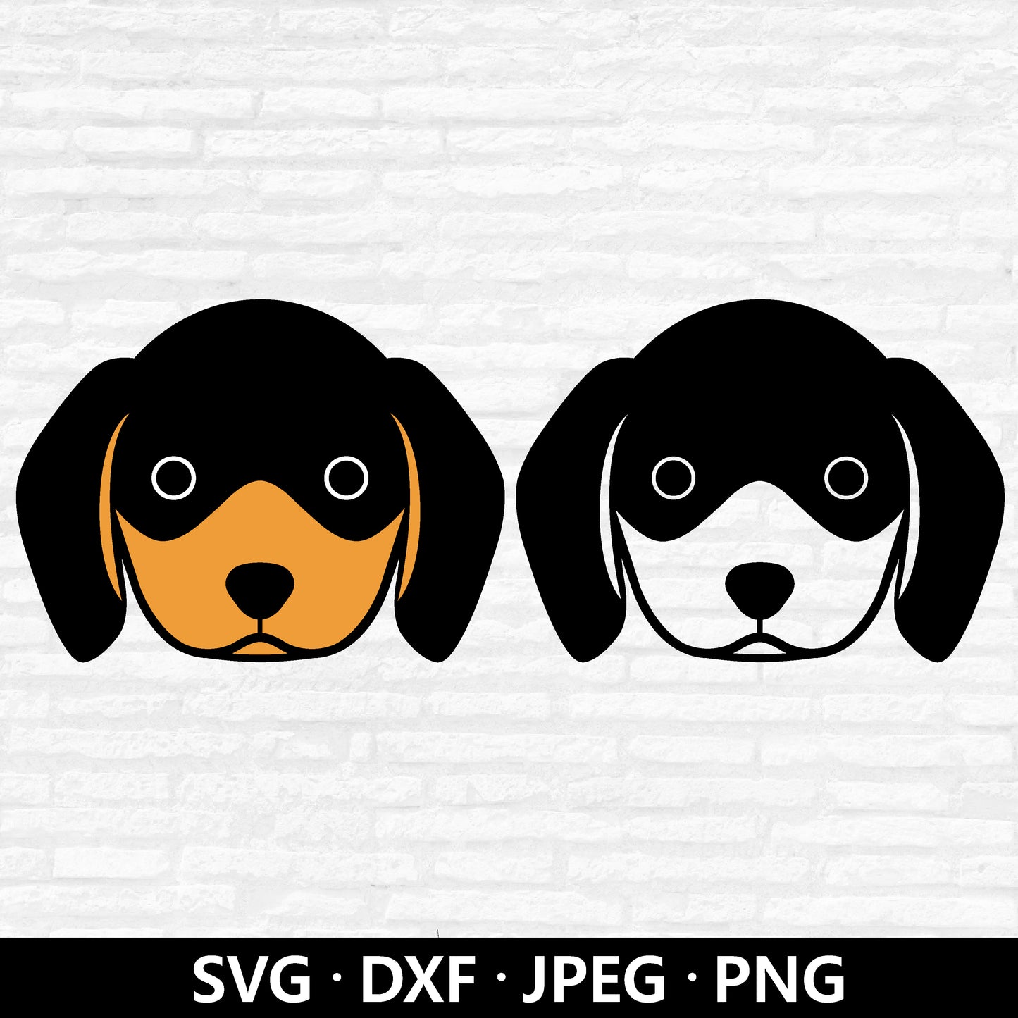 Dachshund Face SVG, Cute Dachshund Vector file, Pet Face PNG, Cute Puppy Dxf, Dog Face Clipart, Dachshund Cut files Digital Download