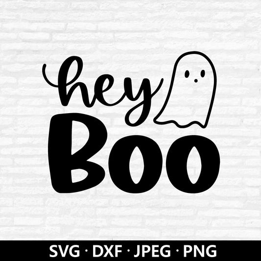 Hey boo svg, halloween svg for shirt, ghost svg, trick or treat svg, halloween quote shirts svg, Cute Ghost Cut files Digital Download