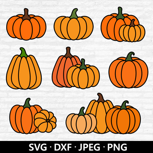 Pumpkins SVG ,Pumpkin Svg Bundle, Halloween Svg, Thanksgiving clipart, Fall pumpkin Svg, Autumn SVG, Pumpkin Cutting Files Digital Download