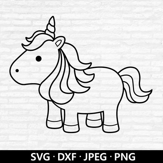 Unicorn Outline SVG, Unicorn Svg, Unicorn vector, Kids Shirt Svg, Unicorn Clipart, Unicorn Birthday Svg, Unicorn Cut Files Digital Download