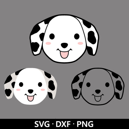 Dalmatian Face SVG, Dalmatian Dog Png, Puppy Dxf, Cute Dalmatian Vector, Pet SVG, Dog Face Clipart, Dalmatian Cut files Digital download