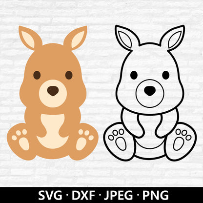 Cute Kangaroo SVG, Kangaroo Cut Files, Jungle Animals SVG, Australia animals svg. Kangaroo Clipart, Kangaroo Cut files Digital Download