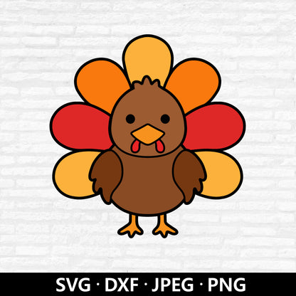 Cute Turkeys SVG, Thanksgiving Turkey SVG, Baby Turkey Svg, Turkey Cut Files, Cute Animal Clipart, Thanksgiving shirt svg Digital Download