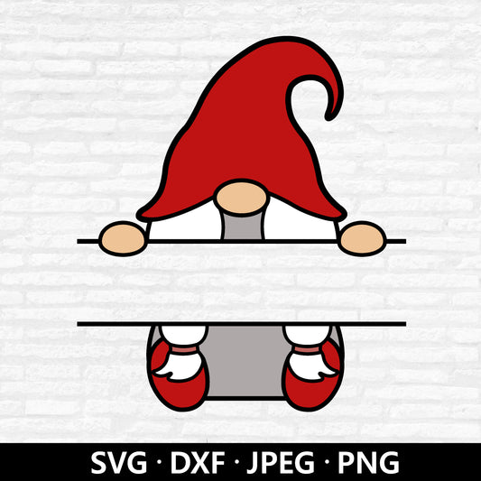 Girl Gnome Monogram SVG, Gnome Name Frame SVG, Split Monogram PNG, Valentine Gnome Clip Art, Gnome Vector Cut Files Digital Download