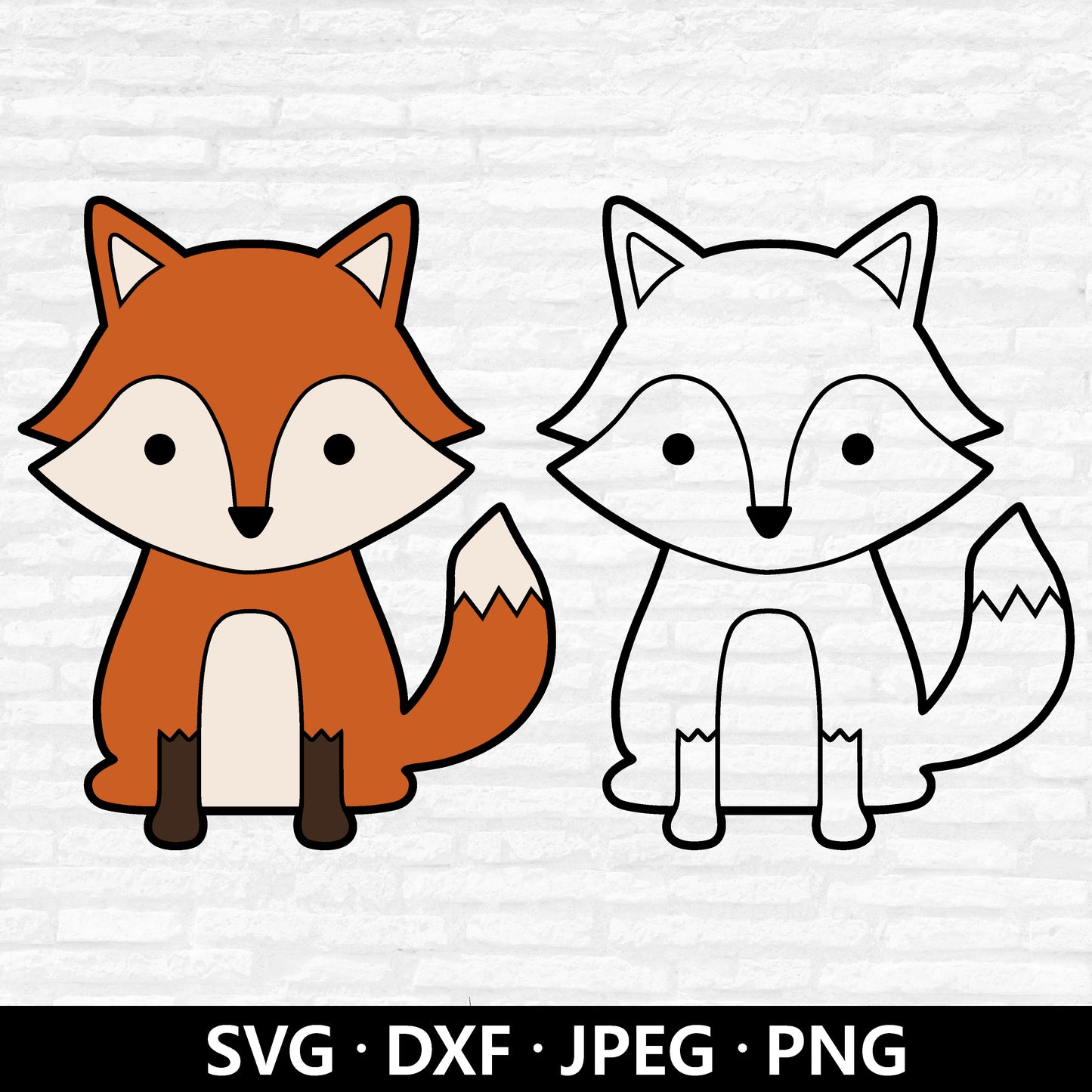 Baby Fox SVG, Fox Outline SVG, Woodland Animals Svg, Cute Fox Svg,  baby fox clipart, Nursery Animals SVG, Fox cut files Digital Download