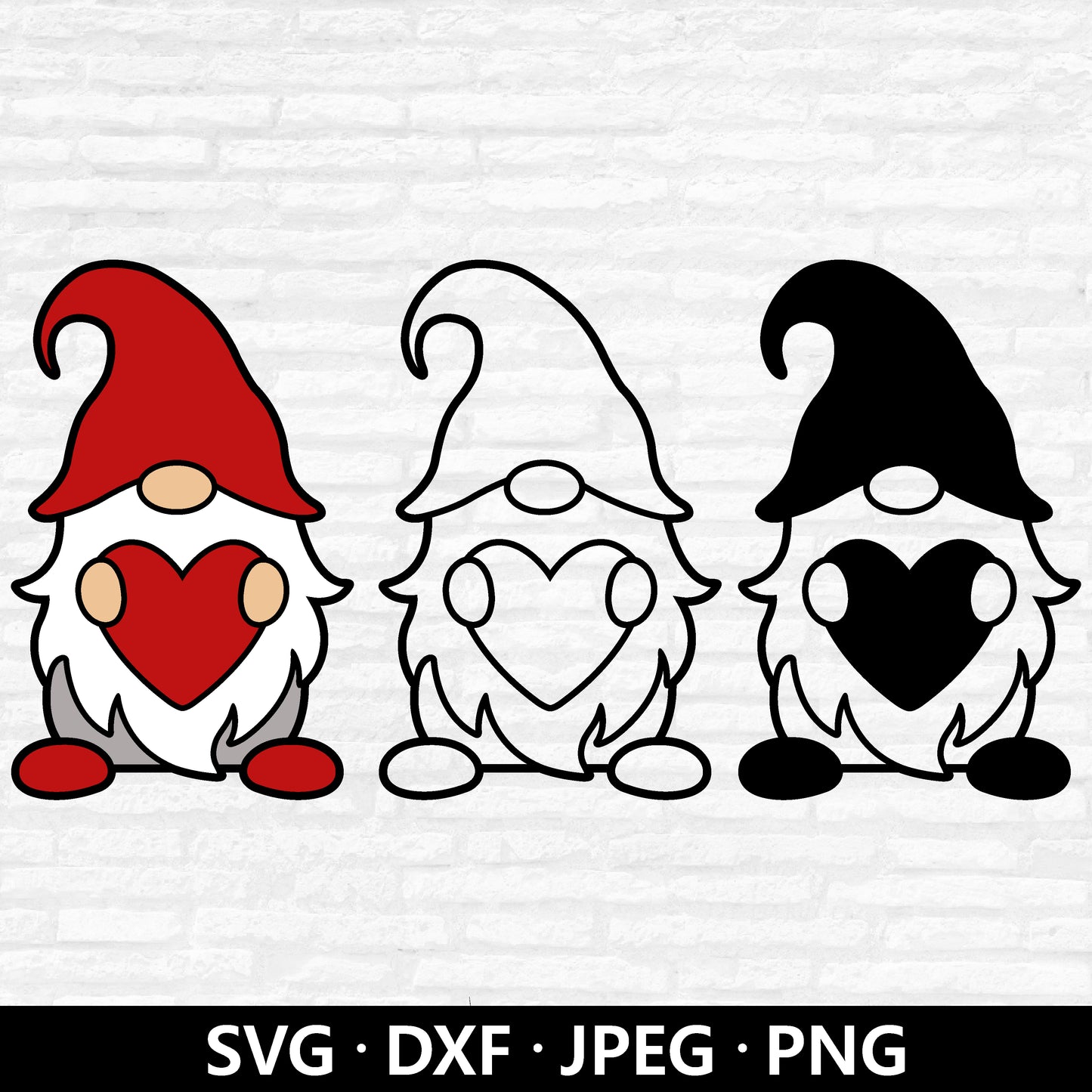 Valentine Gnome SVG, Gnome with Heart Vector, Gnome Clipart, Happy Valentine's Day, Heart gnomes Shirt PNG, Gnome Cut Files Digital Download