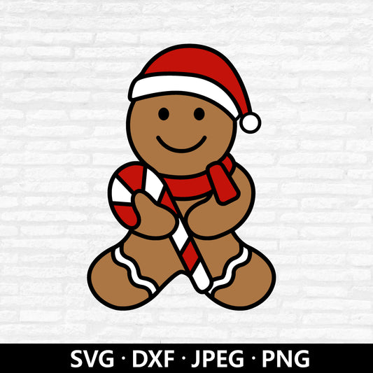 Christmas Gingerbread Svg, Cute Gingerbread SVG, Christmas Svg, Gingerbread Man Svg, Christmas Clip Art, Cut Files Cricut, Silhouette File
