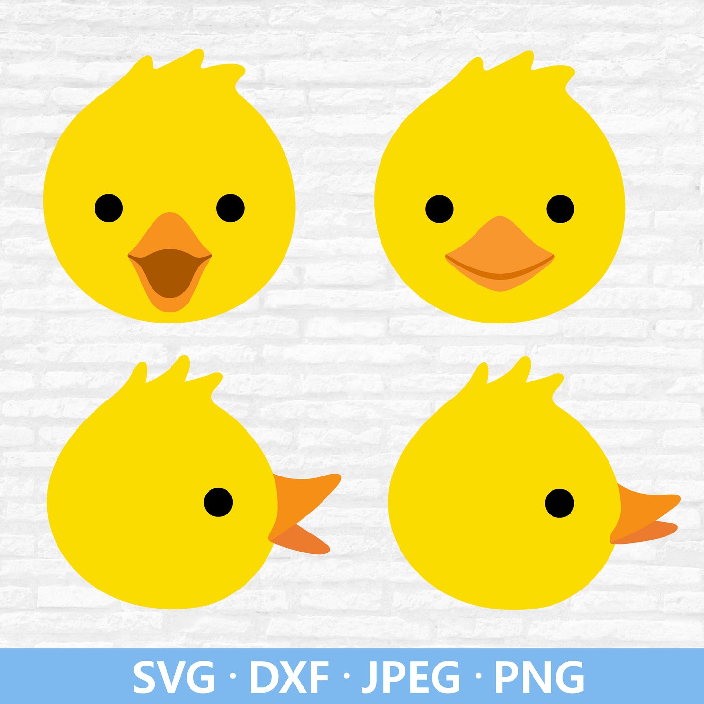 Duck Face SVG, Baby Duck Vector, Farm Animal Face Clipart, Baby Shower PNG, Cute Yellow Duck Clipart, Duck Cut files Digital Download