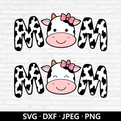 Cow Mom SVG, Cowgirl mom PNG, Cow Face Svg, Kid Farm Cow Birthday Clipart, Farm animal face Vector, Cute Cow Cut files Digital download