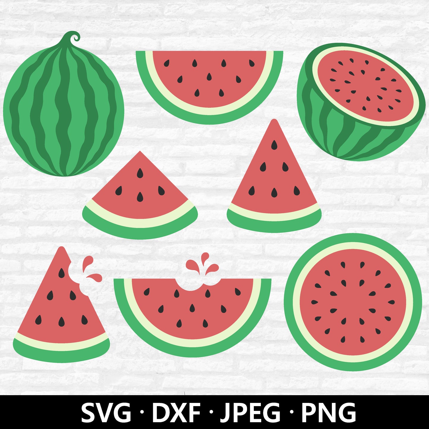 Watermelon SVG, Summer Fruit Vector, Watermelon Bundle Svg, Watermelon Clipart, Kids Fruits Shirt PNG, Watermelon Cut Files Digital Download