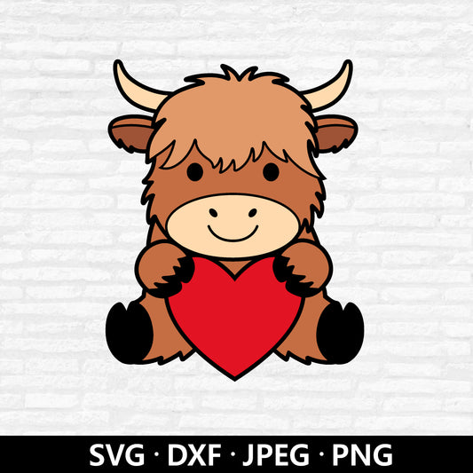 Highland Cow Heart (Digital Download)