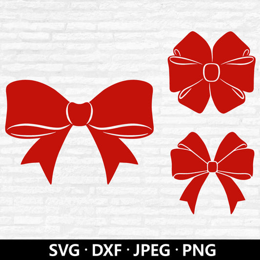 Christmas SVG, Christmas Bow Vector file, Christmas Clip Art, Bow Dxf, Xmas Holiday Gift PNG, Christmas Deco Cut files Digital Download