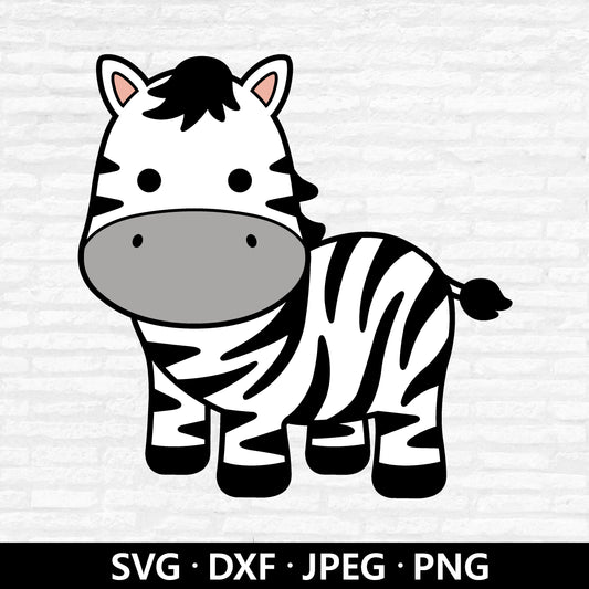 Cute Baby Zebra SVG, Zebra Vector, Jungle Safari Zoo Animal Clipart, Nursery Animal Zebra layered files, Zebra Cut files Digital Download