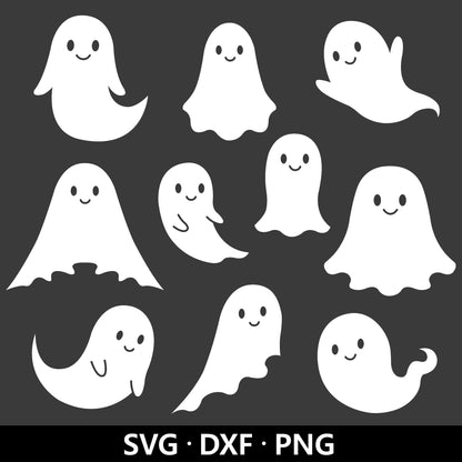 Ghost svg bundle, Cute Ghost SVG, Halloween svg, Ghosts svg, Ghost Clipart, Spooky svg, Boo svg, Halloween ghost Cut files Digital Download