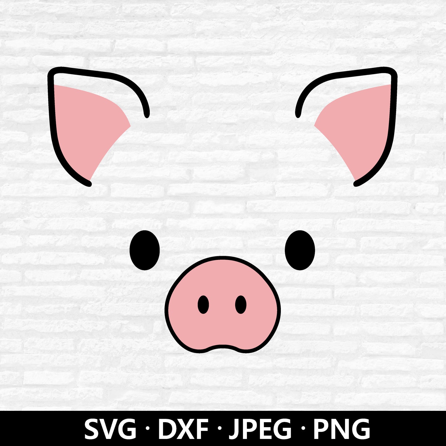 Cute Pig Face SVG, Pig Clipart, Nursery Animal Face SVG, Pig Face Vector, Baby Kids Pig Shirt PNG, Pig Cut Files Digital Download
