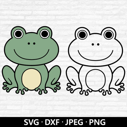 Frog SVG files, Cute Frog SVG, Frog Clipart, Baby Shower Shirt PNG, Frog Outline Vector, Cute Animals Frog cut files Digital Download