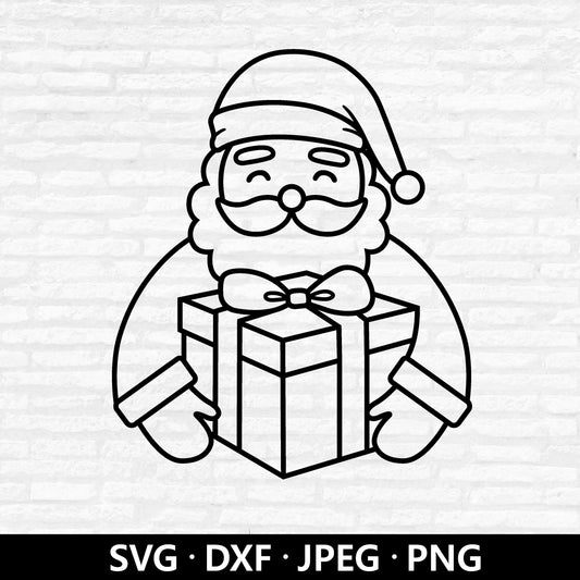 Cute Santa SVG, Santa Claus Vector, Cute Santa Face layered file, Santa Clipart, Christmas Xmas Holiday Gift Cutting files Digital Download