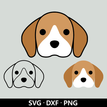 Beagle Face SVG, Beagle Dog Vector file, Cute Puppy SVG, Beagle Outline Png, Pet SVG, Dog Face Clipart, Beagle Cut files Digital download