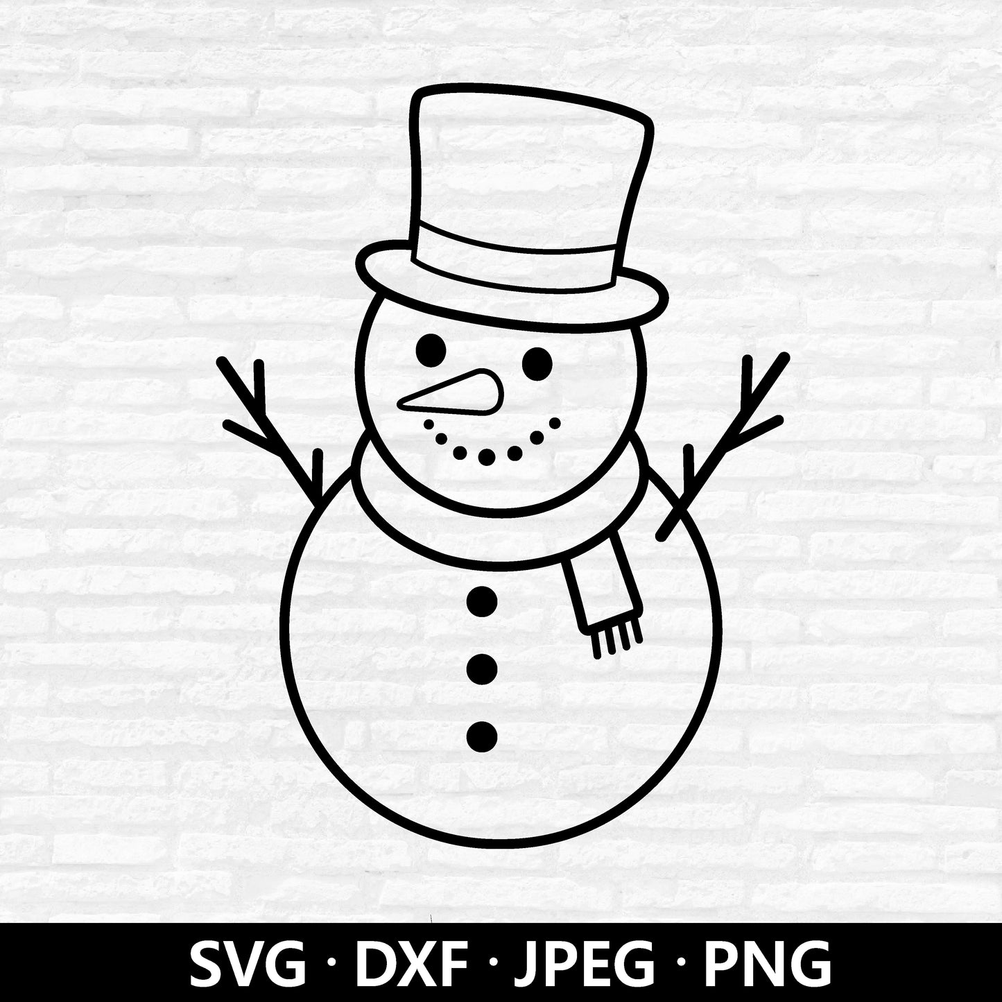 Snowman Outline SVG, Christmas Snowman clipart, Holiday Dxf file, Christmas Ornament Vector, Winter Xmas Snowman Cut files Digital Download